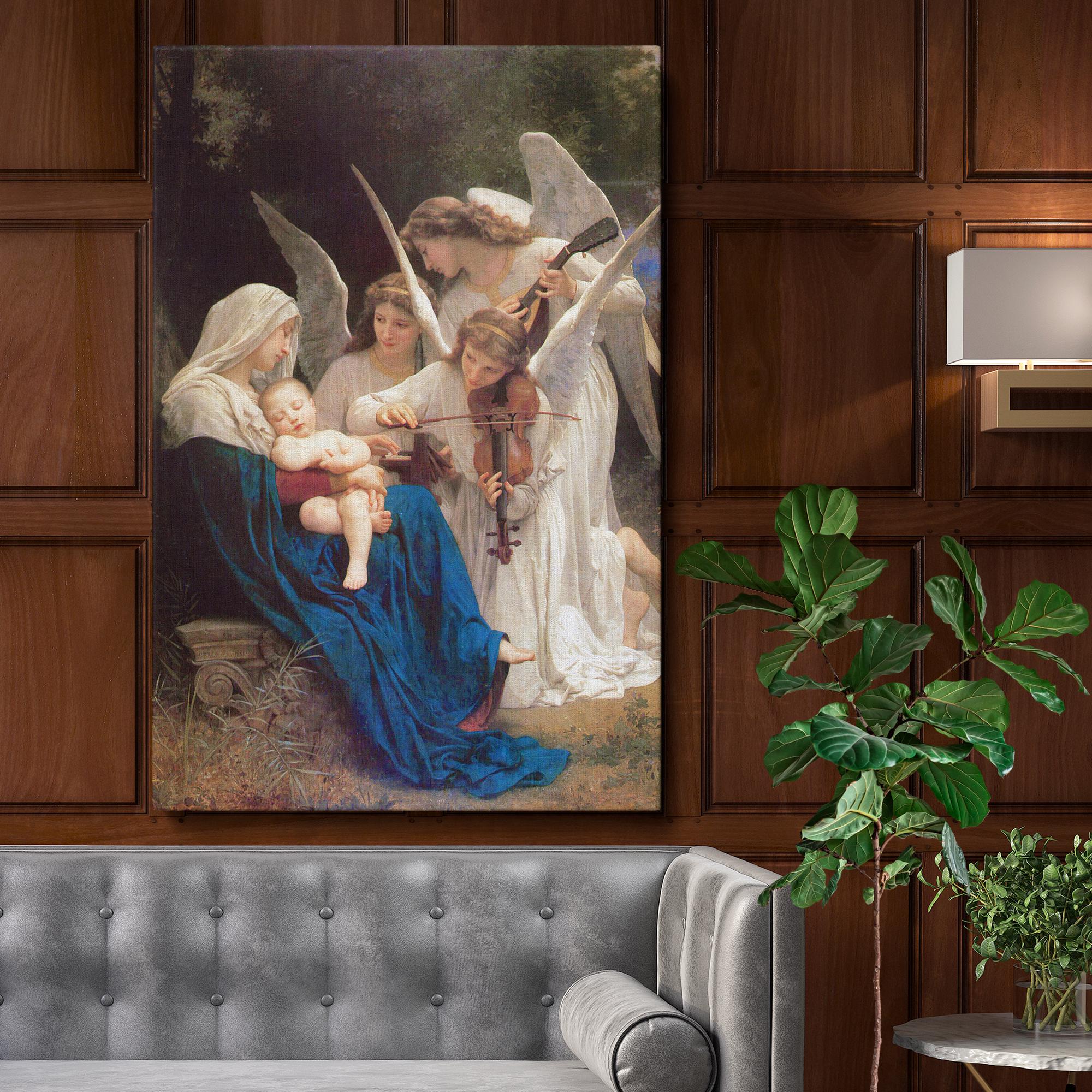 天使の聖母キャンバス壁アート - ウィリアム・アドルフ・ブグローの