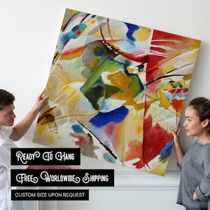 Kandinsky Painting with Green Center Canvas Wall Art - 1913 Modern Abstract Masterpiece, Bold Artistic Decor for Contemporary Home