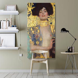 Impresiones en lienzo de Judith y la cabeza de Holofernes (1901), obra maestra opulenta, decoración deslumbrante para interiores sofisticados.