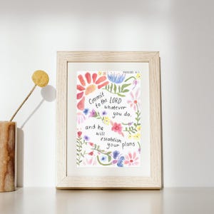 Wildflower Scripture Print: Christian Watercolor Bible Verse Art (Digital Download A4/A3 JPG & PNG)