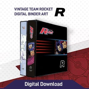 Vintage Team Rocket Pokémon Binder Art digitale download
