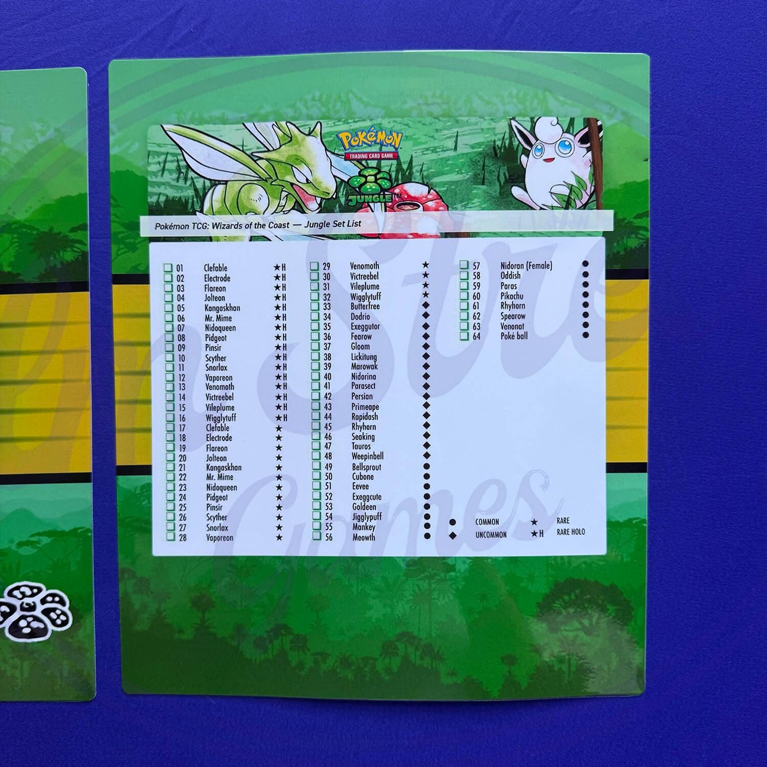 jungle set pokemon cards list Jungle Complete Master Set (64/64) 1999 [MP-DMG]| TradingCardSets.Com