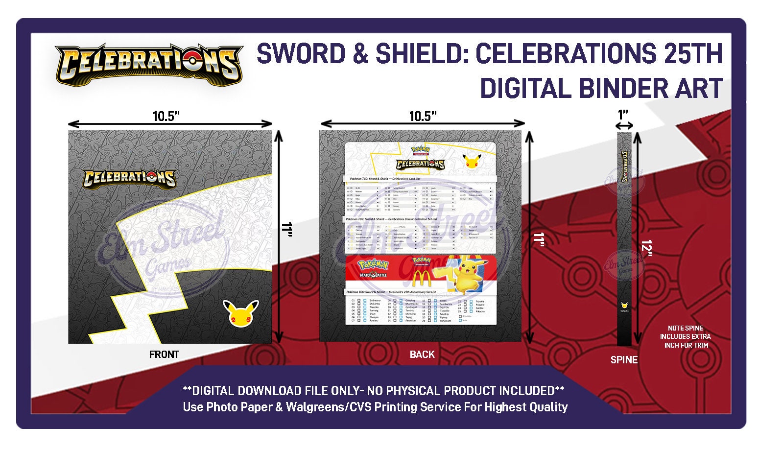 Pokemon Celebrations 25th Anniversary Binder Insert Set (digital Download)  - Etsy