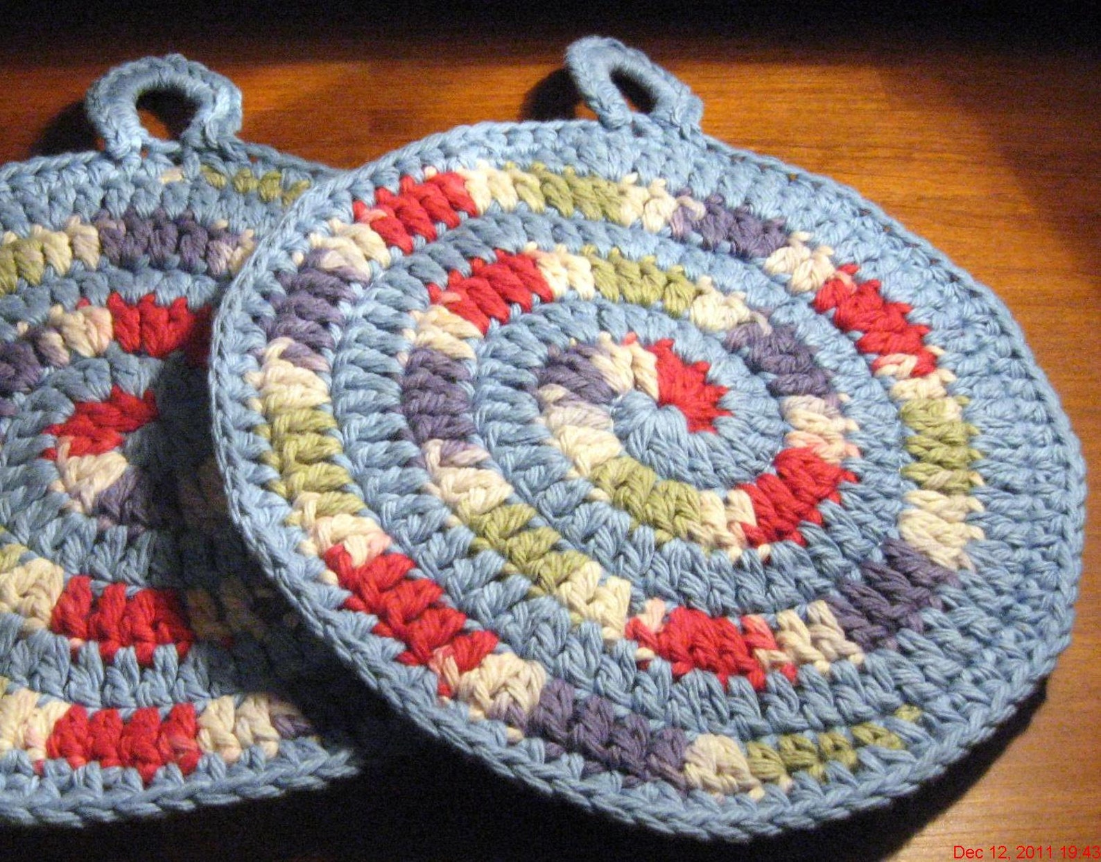 Crochet spiral potholders set of two Etsy