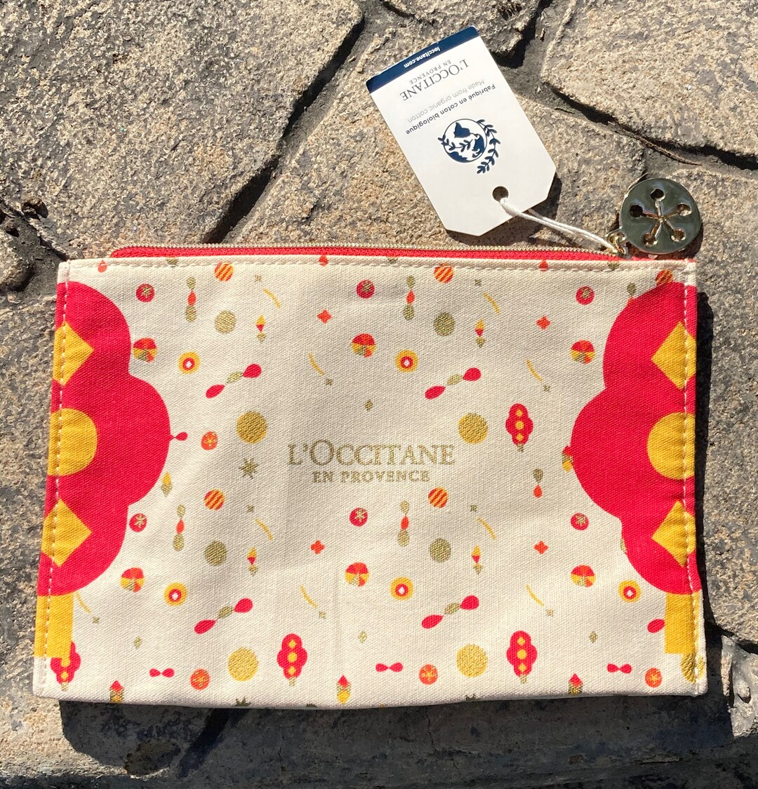 L Occitane En Provence Organic Cotton Zippered Cosmetic Bag Etsy