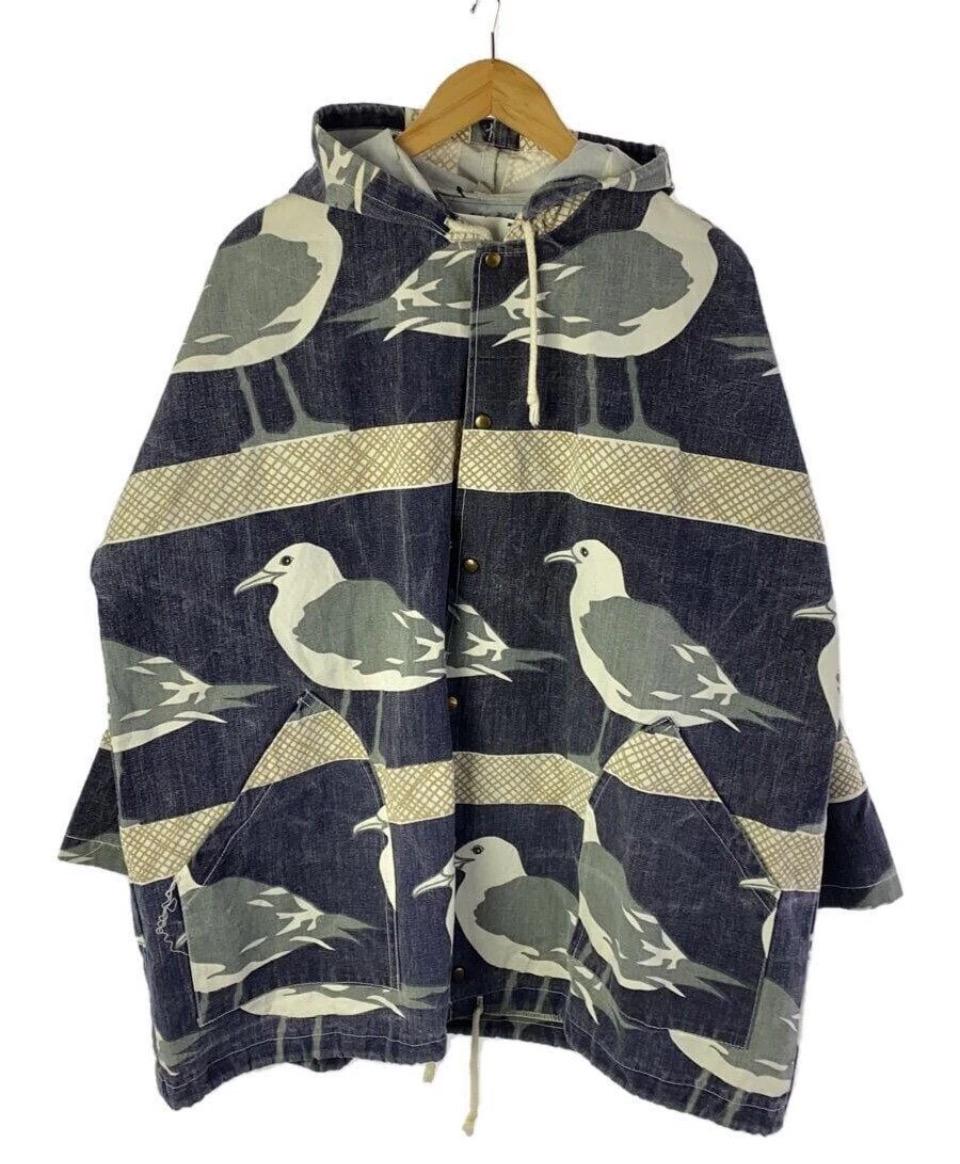 Vintage 80's Michigan Rag Co. Seagull Print Canvas Hooded Jacket S