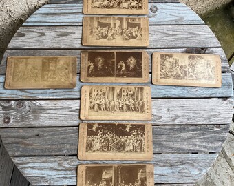 Set of 8 International Stereoscopic View Co. Stereoview Stereoscope Jesus Religious Scenes Cards