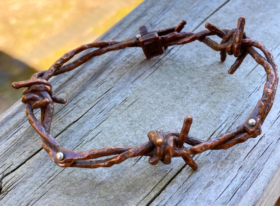 Bracelet en fil de fer barbelé couronne d'épines en cuivre