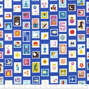 Salutations Stampy in Lapis by Rashida Coleman-Hale for Ruby Star Society - Sold in Half Yard Increments