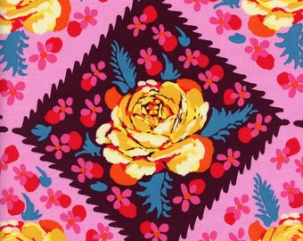 Sold by the Half Yard - Fluent Rose Tile in Plum by Anna Maria Horner for Free Spirit Fabrics