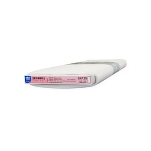 May include: A roll of white Pellon SK135 Sheer-Web fusible web fabric. The product label features pink and blue accents with the text SK135 Sheer-Web, 100% Polyester, and Made in USA. The roll is wrapped in clear plastic packaging for protection.