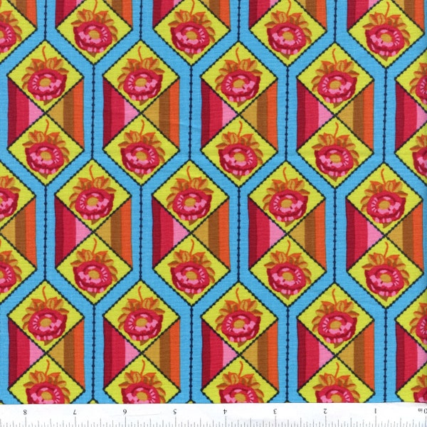 Sold by the Half Yard - Anna Maria Horner Bright Eyes Facets in Aqua for Free Spirit Fabrics