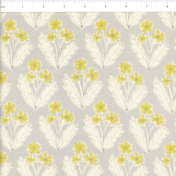 Sold by the Half Yard - Ki-Mama Primula in Gray by Sevenberry for Robert Kaufman Fabrics