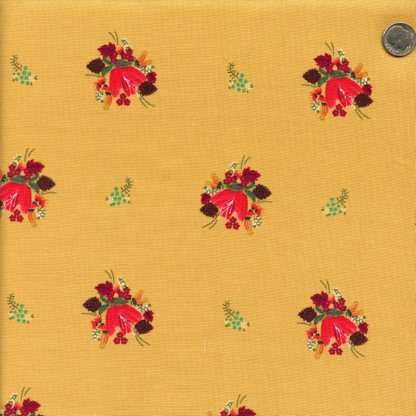 Sold by the Half Yard - Little Sewists Soul Blossoms in Gold by Michael Miller Fabrics
