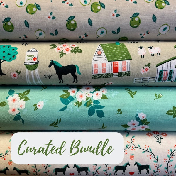 Cottage Farm Fat Quarter Bundle by Judy Jarvi - 4 Fat Quarters