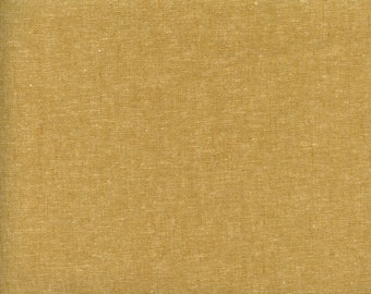 Sold by the Half Yard - Essex Yarn Dyed Linen-Cotton in Mustard by Robert Kaufman Fabrics