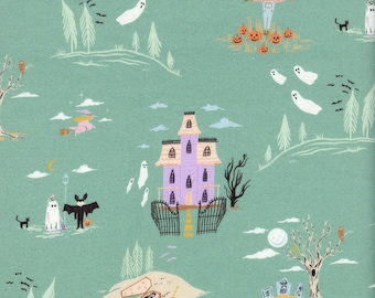 Sold by the Half Yard - Harvest Moon Main in Absinthe by Faye Guanipa for Dear Stella Fabrics