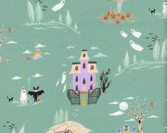 Harvest Moon Main in Absinthe by Faye Guanipa for Dear Stella Fabrics - Sold in Half Yard Increments