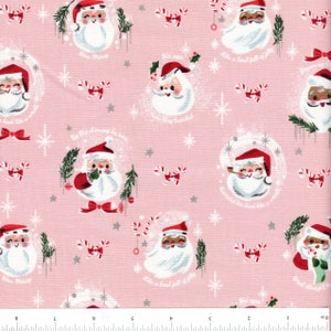 Sold by the Half Yard - Twas Jolly Old Elf in Pink by Jill Howarth for Riley Blake Designs