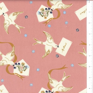 Enchantment Doves in Blush by Sweetfire Road for Moda Fabrics - Sold in Half Yard Increments
