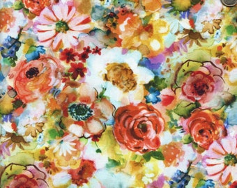 Sold by the Half Yard - August Wren Falling For You Floral Wash in Multi - Digitally Printed by Dear Stella Fabrics