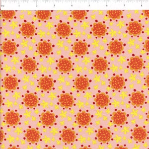 Sold by the Half Yard - Happy-Go-Lucky Sunflowers in Blush by Jennifer Heynen