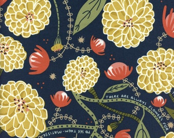 Sold by the Half Yard - Imaginary Flowers Large Floral in Midnight by Gingiber for Moda Fabrics