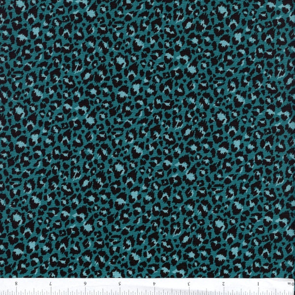 Sold by the Half Yard - Jewel Tones Leopard in Teal by Makower UK