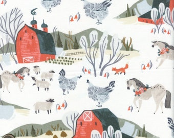 Sold by the Half Yard - Poppy Prairie in White by Rae Ritchie for Dear Stella Fabrics