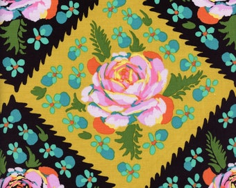Sold by the Half Yard - Fluent Rose Tile in Butterscotch by Anna Maria Horner for Free Spirit Fabrics