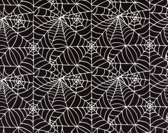 Sold by the Half Yard - Sophisticated Halloween Spiderweb in Black by My Mind's Eye for Riley Blake Designs