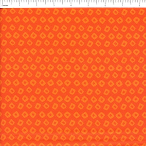 May include: Orange fabric with a repeating pattern of small, orange squares.