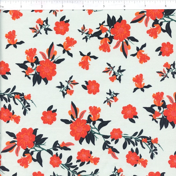 Sold by the Half Yard - Imperial Garden Flowers in Ecru by Teresa Chan for Paintbrush Studio
