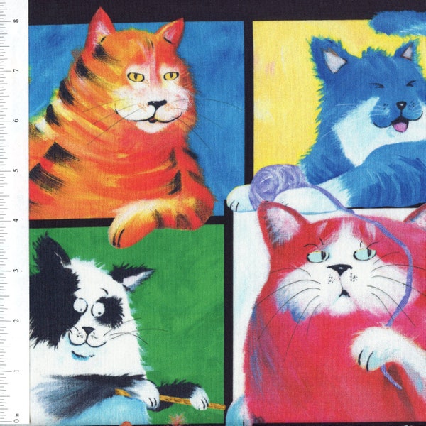 Sold by the Half Yard - Cat Chat Cat Patches by QT Fabrics