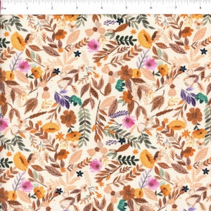 Sold by the Half Yard - Autumn Friends Autumn Leaves in Linen by Mia Charro for Free Spirit Fabrics
