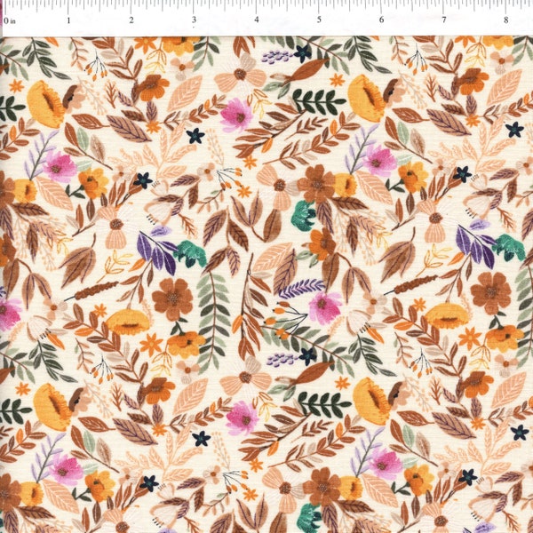 Sold by the Half Yard - Autumn Friends Autumn Leaves in Linen by Mia Charro for Free Spirit Fabrics