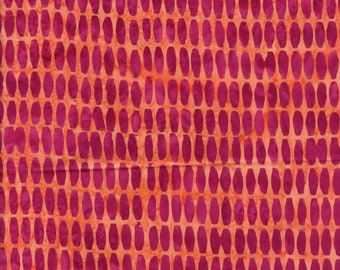 Sold by the Half Yard - Here : There Strand Batik in Pomegranate by Marcia Derse