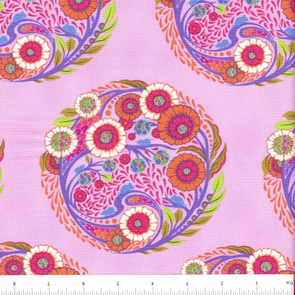 Sold by the Half Yard - Parisville {Deja Vu} Topiary in Strawberry by Tula Pink for Free Spirit Fabrics