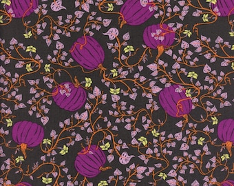 Sold by the Half Yard - Spooky n' Witchy Pumpkin Patch Deep by Art Gallery Fabrics