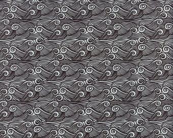 Sold by the Half Yard - Reef Life Waves in Dawn by Wee Gallery for Dear Stella Fabrics