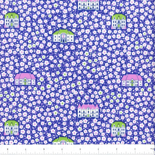 Sold by the Half Yard - Belle Epoque Chateau in Violet by Stacy Peterson for Free Spirit Fabrics