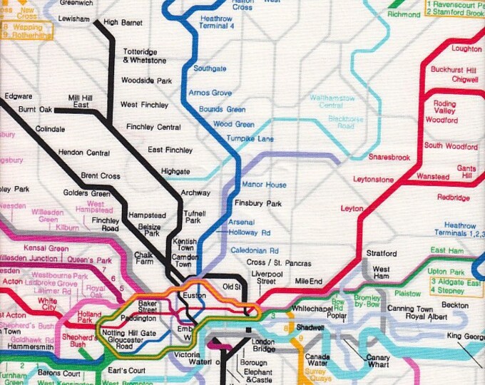 London Underground Map by Timeless Treasures - Etsy