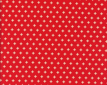 Sold by the Half Yard - True Kisses Wink in Red by Heather Bailey for Figo Fabrics