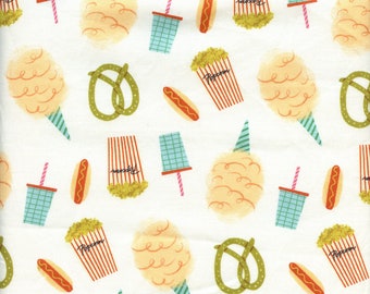 Sold by the Half Yard - Ticket to Ride Snacks in Pearl by Faye Guanipa for Dear Stella Fabrics