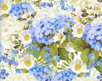 Sold by the Half Yard - Periwinkle Spring Packed Floral in Periwinkle by In the Beginning Fabrics