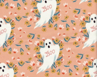 Sold by the Half Yard - Boo! Main in Papaya by Faye Guanipa for Dear Stella Fabrics