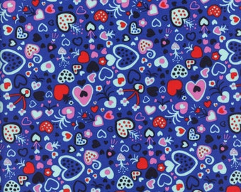 Sold by the Half Yard - Monika Forsberg Homeward Floating Love in Prussian by Free Spirit Fabrics