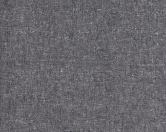 Essex Yarn Dyed Linen Cotton in Black - Sold in Half Yard Increments