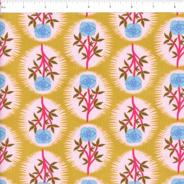 Sold by the Half Yard - Bloomology Cameo in Maize by Monika Forsberg for Conservatory Craft for Free Spirit Fabrics