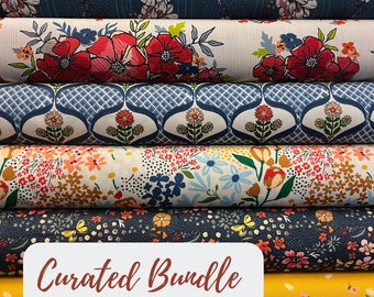 The Flower Fields Fat Quarter Bundle by Maureen Cracknell for Art Gallery Fabrics - 6 Fat Quarters